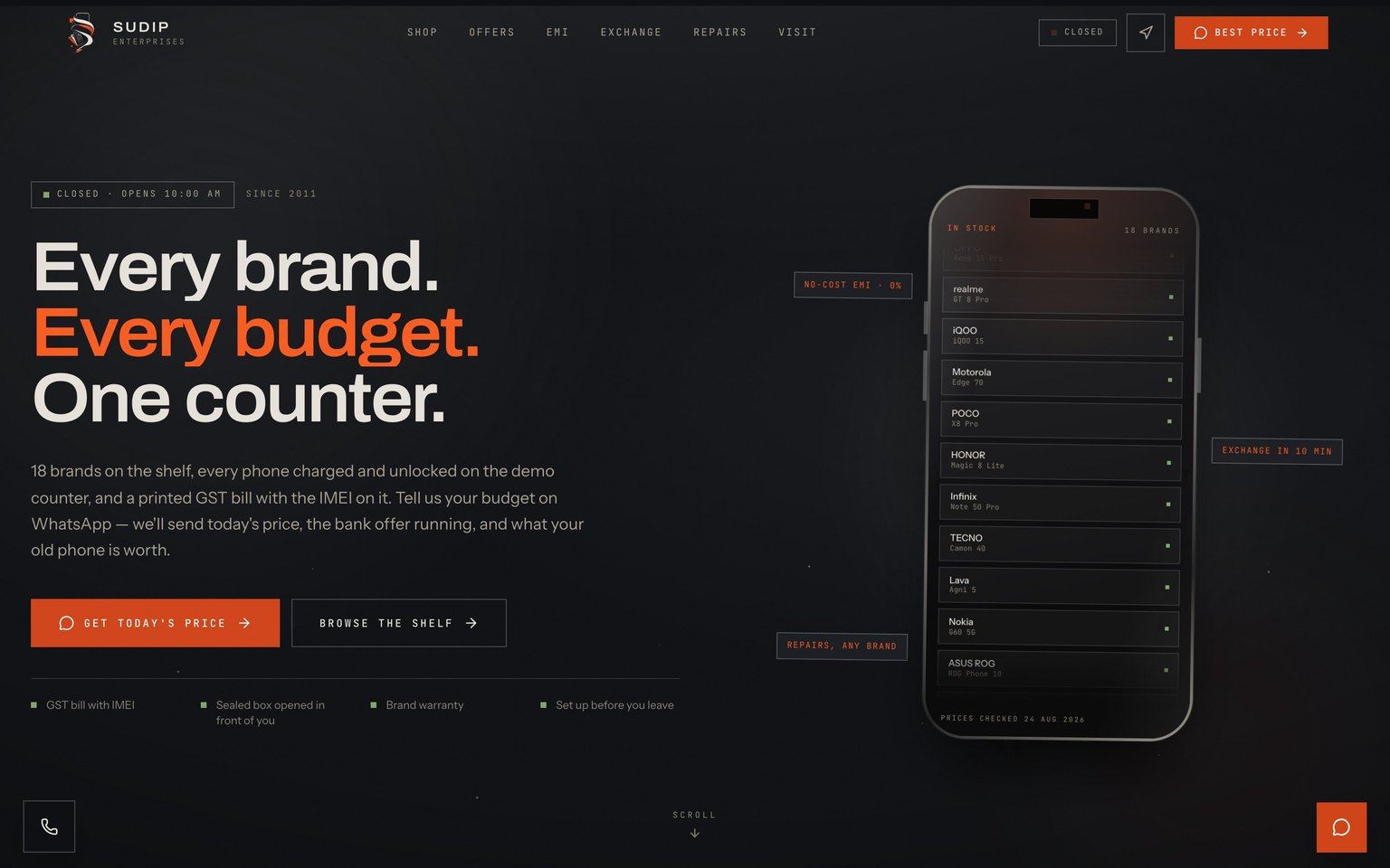 Mobile Store Website — Commerce · Retail Tooling